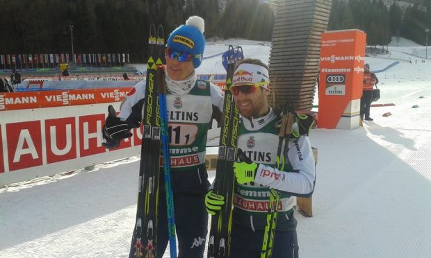 Samuel Costa e Alessandro Pittin: i due azzurri sono andati a podio nel Team Sprint della Val di Fiemme