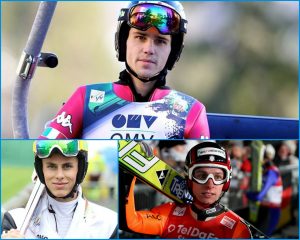 davide bresadola, sebastian colloredo e alex insam gli atleti azzurri impegnati nei mondiali di sci nordico 2017 a Lahti, in finlandia, nel salto con gli sci italia