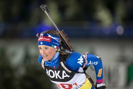 Karin Oberhofer: l'azzurra impegnata nella gara a inseguimento degli Europei di biathlon 2018 in scena a Ridaun, Val Ridanna 
