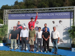 pentathlon campionato italiano assoluto 2018 podio maschile nicola benedetti alessandro colasanti valerio grasselli italia  pentathlon moderno modern pentathlon italy