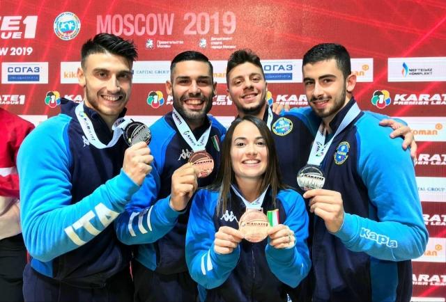 Gli azzurri medagliati nella tappa di Mosca della Premier League 2019 di Karate