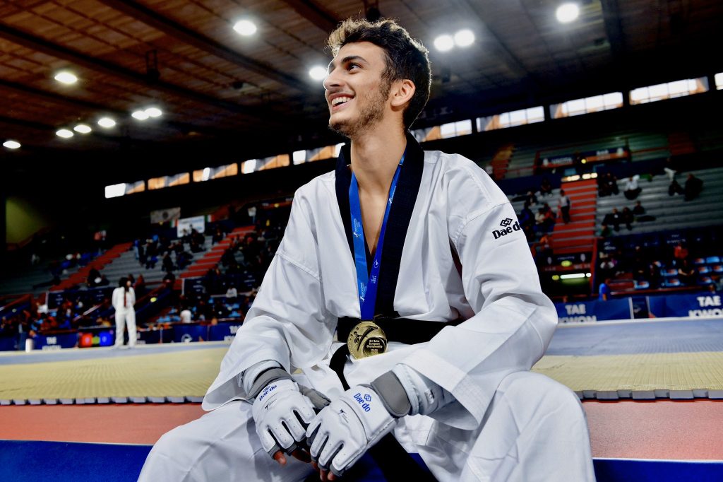 taekwondo europei 2019 bari vito dell'aquila oro italia italy taekwondo european championships campionati europei 2019 palaflorio golden gold categoria -58 kg maschile 